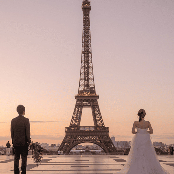 早朝のエッフェル塔（イメージ）