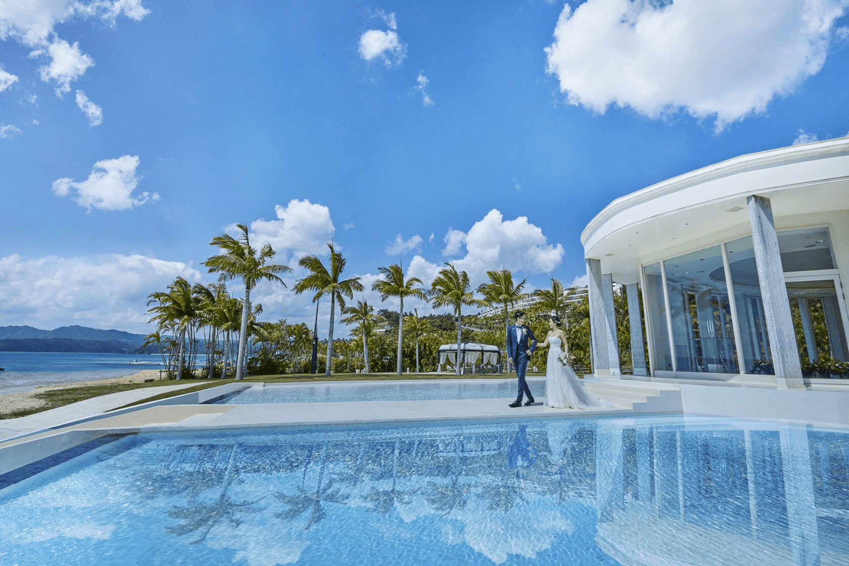 アイネス ヴィラノッツェ In カヌチャベイ グラン ブルーチャペル の費用 写真 沖縄結婚式 挙式 Hisウェディング