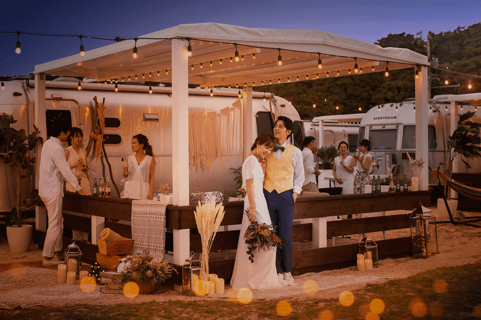グランピングウェディングの費用 写真 沖縄結婚式 挙式 Hisウェディング