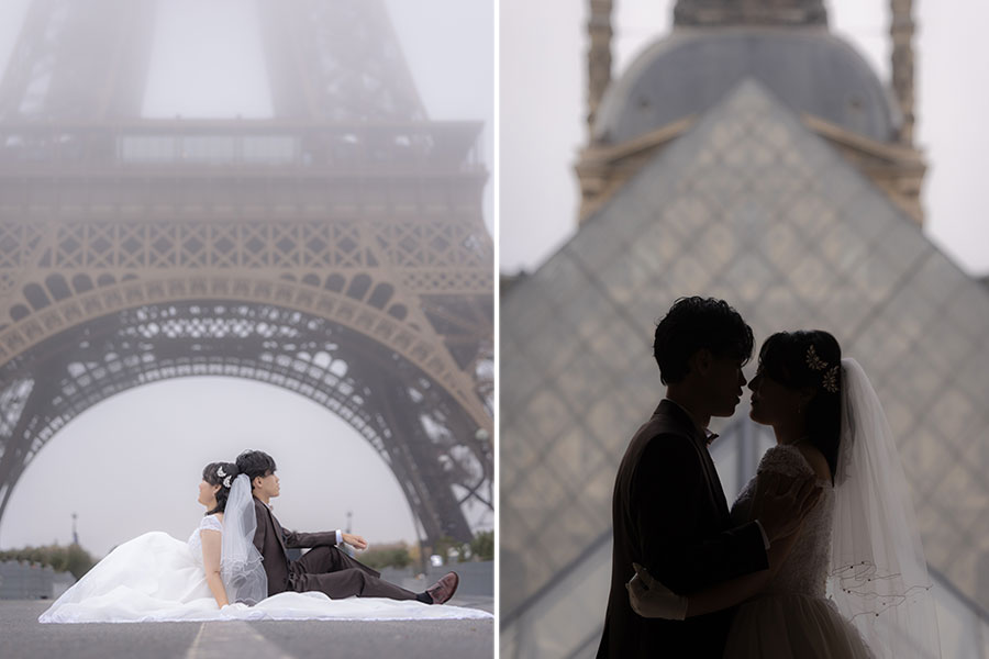 ヨーロッパ結婚式・挙式・ウェディング「フランス・パリ 早朝フォトウェディング」卒花フォト・卒花写真