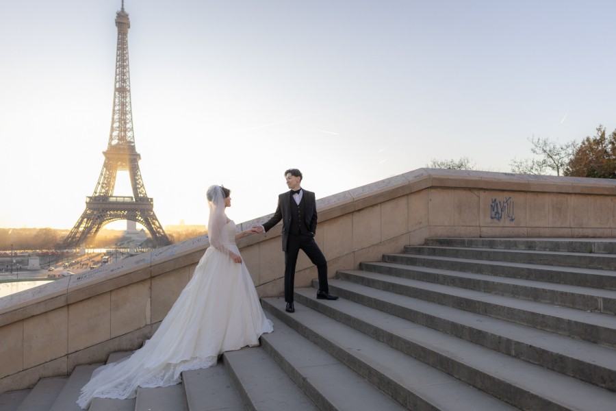 ヨーロッパ結婚式・挙式・ウェディング「フランス・パリ 早朝フォトウェディング」卒花フォト・卒花写真