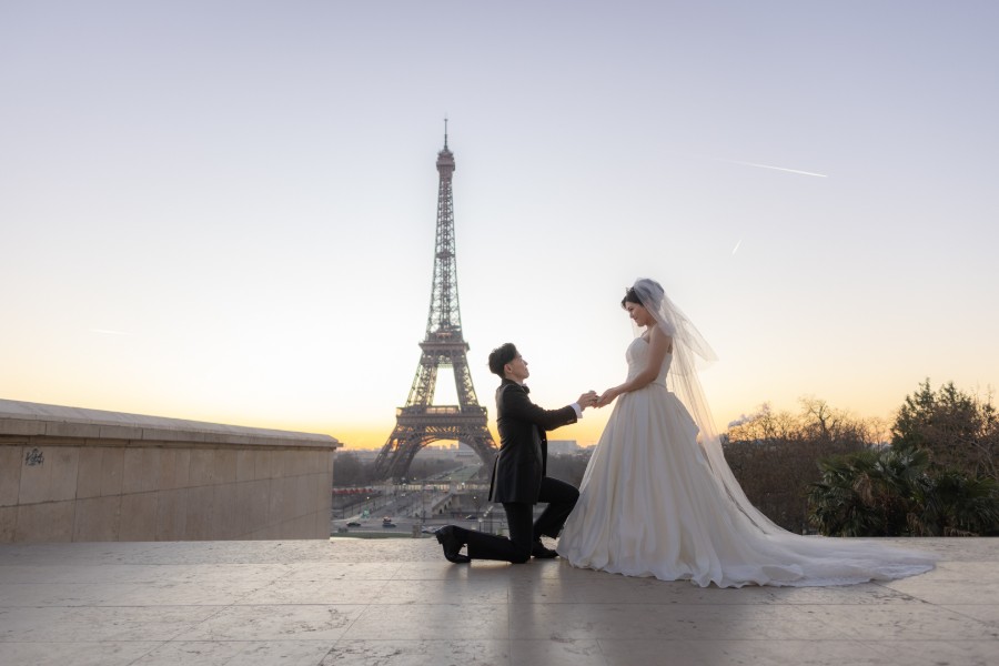 ヨーロッパ結婚式・挙式・ウェディング「フランス・パリ 早朝フォトウェディング」卒花フォト・卒花写真