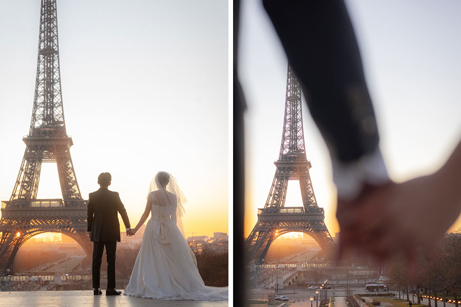 ヨーロッパ結婚式・挙式・ウェディング「フランス・パリ 早朝フォトウェディング」卒花フォト・卒花写真