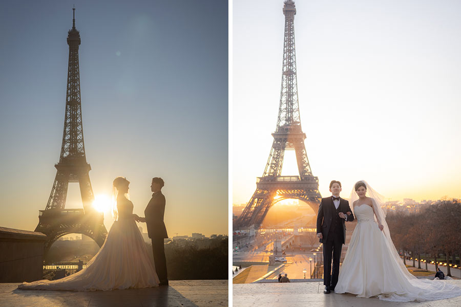 ヨーロッパ結婚式・挙式・ウェディング「フランス・パリ 早朝フォトウェディング」卒花フォト・卒花写真