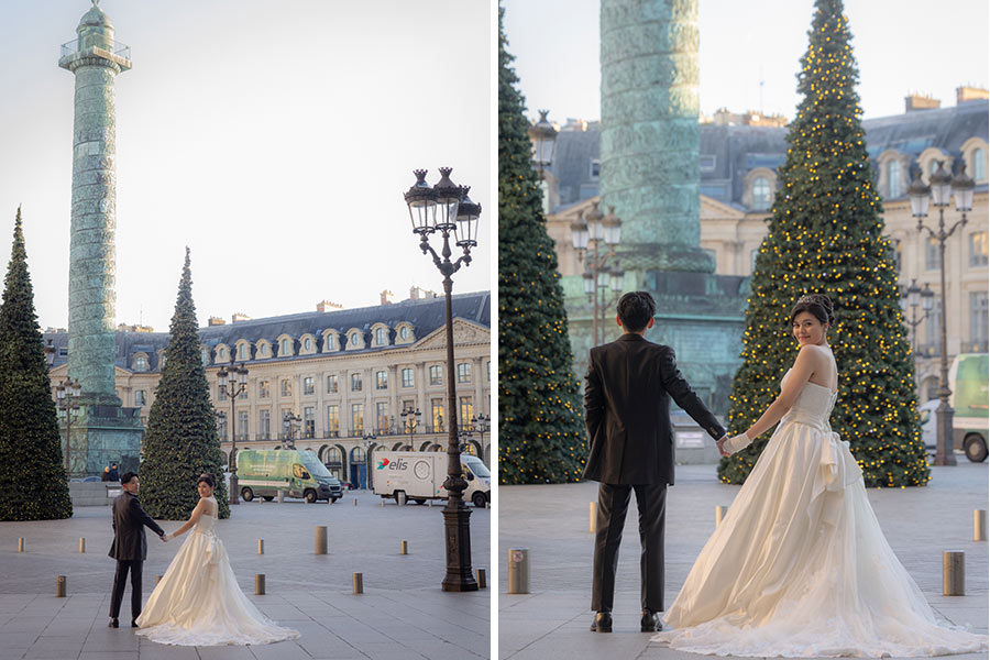 ヨーロッパ結婚式・挙式・ウェディング「フランス・パリ 早朝フォトウェディング」卒花フォト・卒花写真
