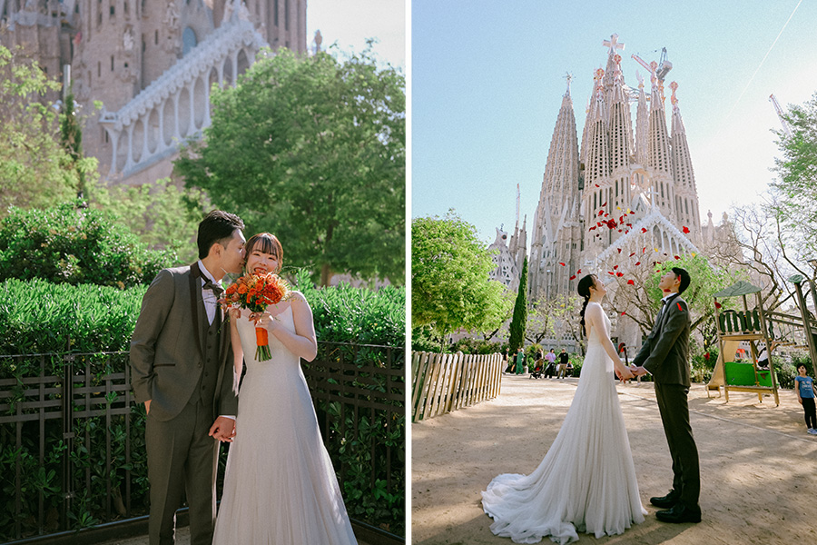 ヨーロッパ結婚式・挙式・ウェディング「スペイン・バルセロナ教会フォトウェディング」フォト