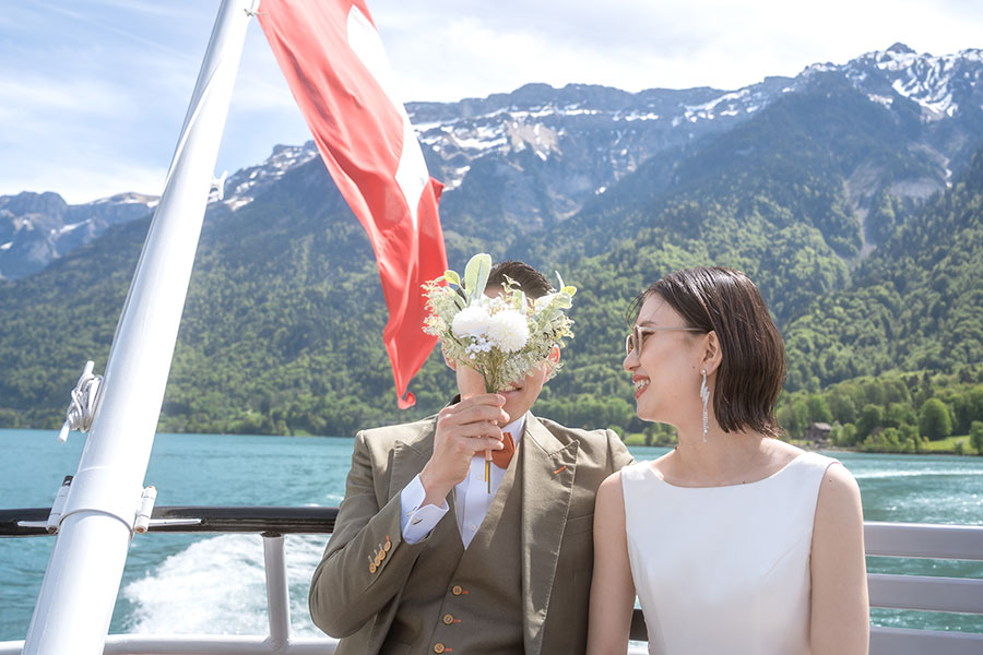 ヨーロッパ結婚式・挙式・ウェディング「スイス（インターラーケン泊）フォトウェディング」卒花フォト・卒花写真