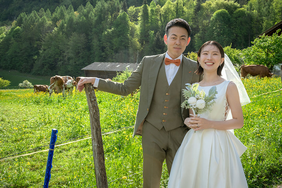 ヨーロッパ結婚式・挙式・ウェディング「スイス（インターラーケン泊）フォトウェディング」卒花フォト・卒花写真