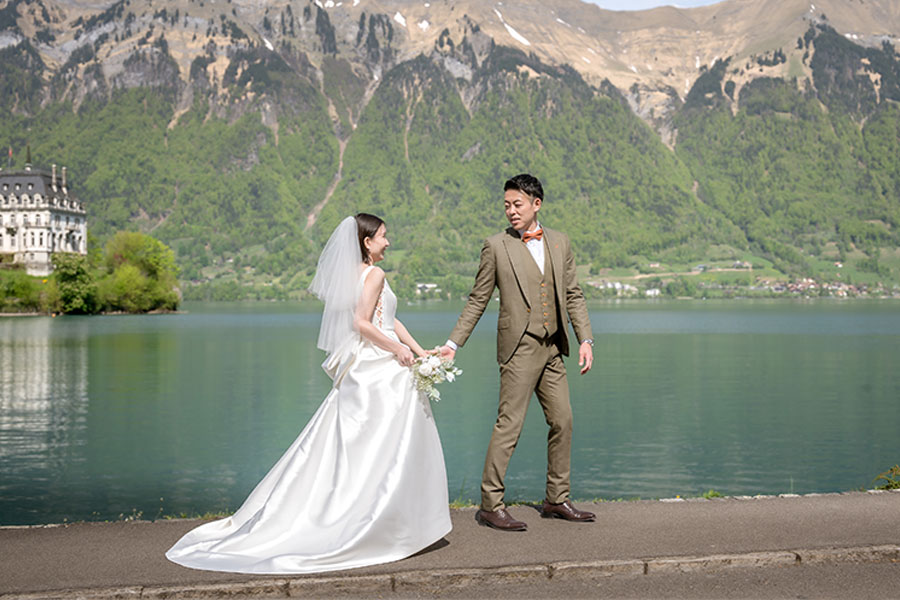 ヨーロッパ結婚式・挙式・ウェディング「スイス（インターラーケン泊）フォトウェディング」卒花フォト・卒花写真