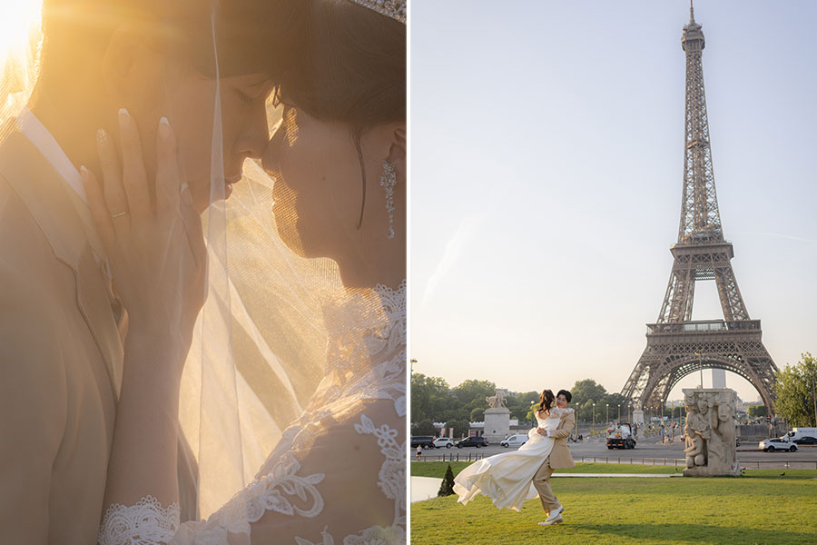 ヨーロッパ結婚式・挙式・ウェディング「フランス・パリ 早朝フォトウェディング」卒花フォト・卒花写真