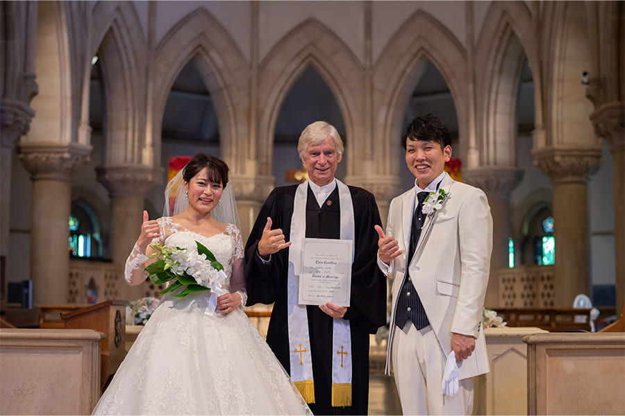 ハワイ結婚式・挙式・ウェディング「セント・アンドリュース・カテドラル教会（大聖堂）」フォト